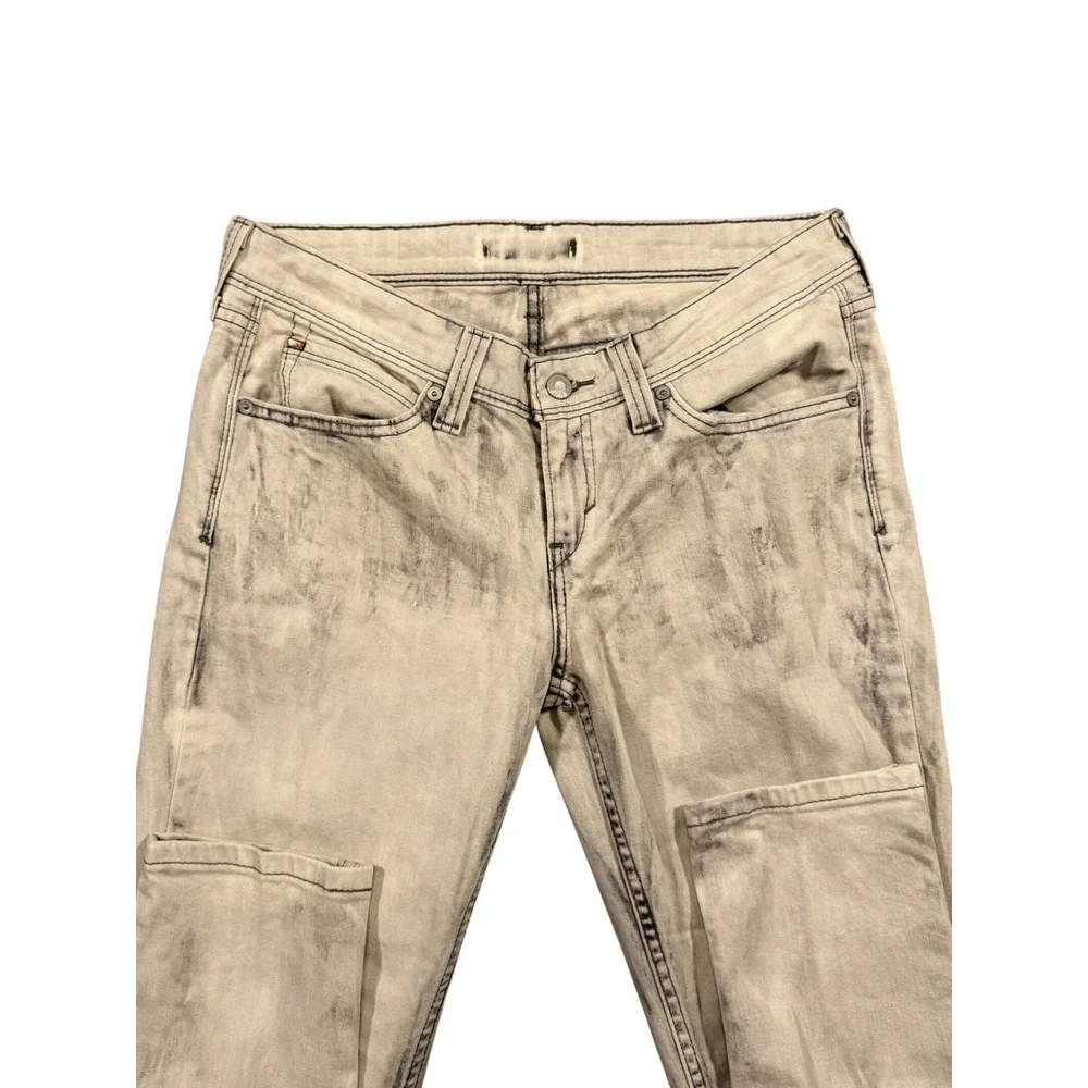 Levi's Mens Low Rise Skinny Acid Wash White Black Denim Jeans Size 36x30